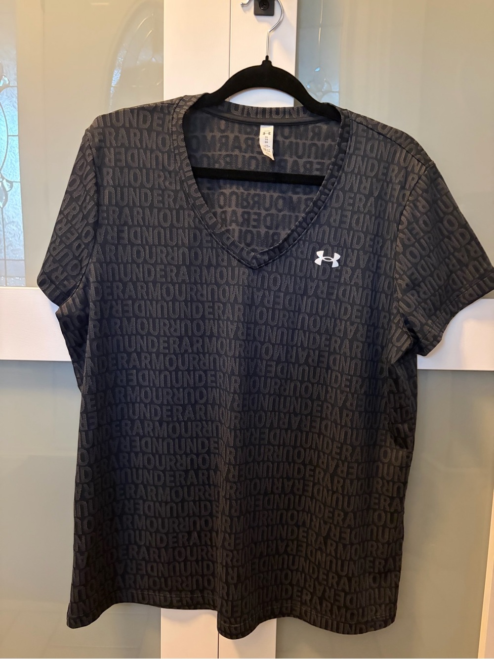 Under Armour Black V-Neck Logo Performance Tee